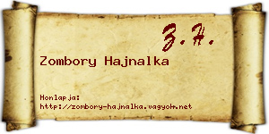 Zombory Hajnalka névjegykártya